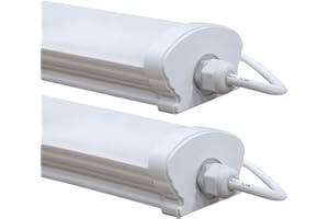 Europalamp - Luminaria lineal LED - Pack de 2 - Impermeable - 120 cm - 36 W - 3210 LM - Blanco - Interior y Exterior - 4000 K - Blanco neutro