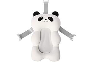 FIYSON Baby-Bad-Kissen,Badewannenkissen Neugeborene Multi Funktions-Baby-Sitzauflage,50 * 34cm Kissensitz Rutschfeste Badewannen-Pad Baby-Dusche Schwimmendes Badebett (Panda)