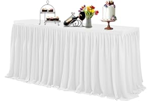 WedDecor Schwarz 21ft Polyester Tisch Rock mit Nylon Verschlüsse für Einfache Befestigung - Dekorativ Tisch Kleidung für Hochzeit, Partys, Feier, Events, Passt 2.5ft X 4ft Tisch - Weiß, 21 feet