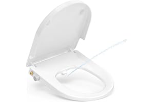 Bidet Tapa WC Forma D Universal, YEAUPE PRO Tapa WC Asiento de Inodoro de Cierre Suave, Bidet Toilet Seat, blanco, 42.7 * 37CM