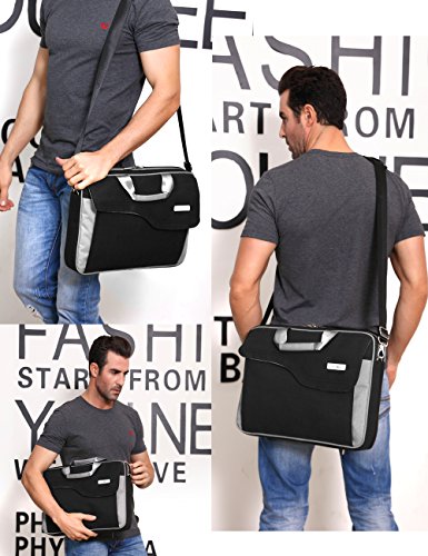 CoolBELL 15 6 Zoll Laptop Tasche Nylon Schultertasche mehrfach Abteil Messenger Bag Handtasche Tablet Aktentasche f  r Laptop   Tablet   Macbook Schwa