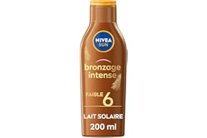 NIVEA SUN - Lait Solaire Bronzage Intense FPS 6 - Protection & Teint Hâlé - Extrait De Carotène & Vitamine E - Sans Autobronzant - Formule Légère & Non Grasse - Peaux Normales - 200 ml