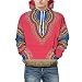 Produktbild Yazidan Liebhaber Herbst Winter Afrikanisch 3D-Druck Lange äRmel Hoodies Sweatshirt Oben MäNner BeiläUfig Fahren Taschen Mantel Oberteile Lose Modus Weihnachten Paare Bluse Hemden(rot,3XL)