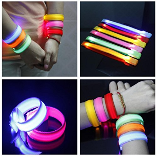 sunnymi Weihnachten Deco Party Night Running LED Armband✔LED Leuchtend Armband Light ✔ Nacht Sicherheit Warnung ✔LED-Taschenlampe (Rosa, 22cm)