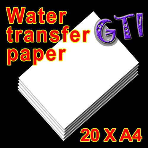TPW Papier für Wassertransferdruck / Abziehbilder, A4, für Tintenstrahldrucker, Weiß, 20 Blatt - 4