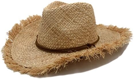 Yaojiaju Pure Handwork Summer Women Men Raffia Straw Cowboy Hat For Gentleman Wide Brim Boater Panama Jazz Hats Godfather Sombrero Cap ( Color : 1 )