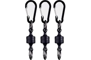 ‎SPHOSWHP Magnetischer Schlüsselanhänger,Quick Release Keychain,Magnetische Release Halter,Stärkste magnetische Karabiner für Fliegenfischen Magnet Metallhaken,Schwarz Carabiner Keyrings