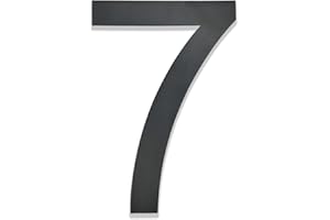 Hopelit Hausnummer, Hausnummer Anthrazit RAL 7016 Anthrazitgrau Feinstruktur Pulverbeschichtet, Hausnummer Edelstahl, Hausnummern Höhe 20cm - Schrift Arial - Ziffer 7