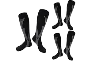Losvcbcx 2/3 Pair Compression Socks Women & Men Compression Stockings 20-30mmHg Support Socks Knee High Cushioned Graduated Support Stock