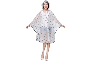 FAKEFACE Poncho Pluie Vélo Femme Moto Pocho Femme avec Capuche Pocho Femme Grande Taille Ponchos de Pluie/Imperméable à Capuche pour Enfant Veste Manteau Couverture Pluie Coupe-Pluie PVC