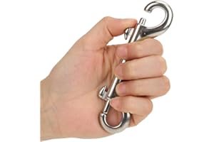 Alomejor Diving Clips Double End Hook 316 SS Marine Grade Double Ended Bolt Snap Hook Double End Snap Trigger Chain (115mm)