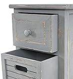 Schrank Kommode 74x30x25cm, Shabby-Look, Vintage ~ grau - 