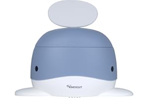 Kindsgut vasino, wc per bambini, design a forma di balena e colori tenui, per l'addestramento al bagno, grigio-azzurro