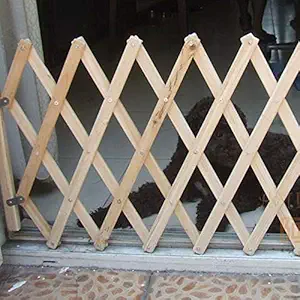 ELECTROPRIME Wooden Pet Wooden Fence Folding Barrier Gate Expanding