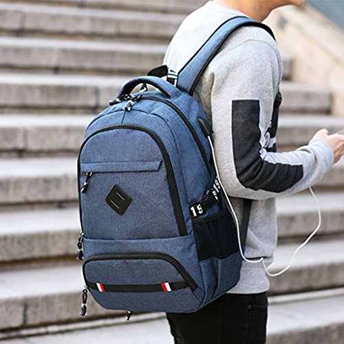 Hommes école Sacs à dos étudiant Sac à dos Grande Capacité Sac d'école Imperméable à l'eau de Voyage en Plein Air sacs à dos Occasionnels Chargement USB pour Garçons