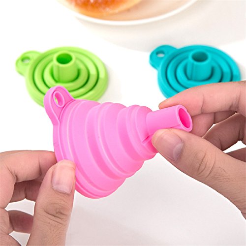 1Pc Mini Silikon Gel Faltbare zusammenklappbare Art Trichter Trichter Küche Kochen Werkzeuge - 4