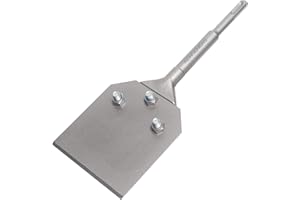 RANSENERS Burin à spatule SDS-Plus, Burin à carrelage, 250 x 100mm, pour enlever l'adhésif pour carrelage et sol, moquette, linoléum, contreplaqué, surface murale, et plus