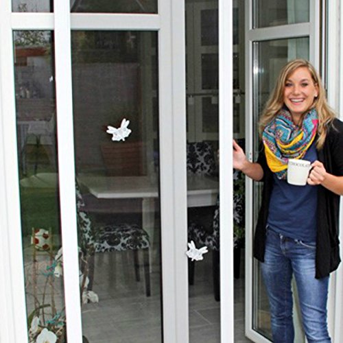 Durchlaufschutz für Fliegengitter Insektenschutzgitter Fliegengitter Fliegenschutzfenster als Aufkleber – Folien Ersatz ähnlich wie Folie auch gegen Vogel Flug (weiss – weiss) - 4