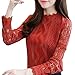 Produktbild Bluse Damen Pullover Bürospitze Gestreifte Shirt Florale Langarmshirt Lange Ärmel Schlanke Arbeit Shirt Top Bluse Oberteile Sweatshirt Hemd Bluseshirt,ABsoar