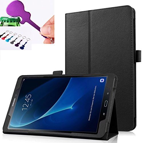 Sotefe® Case Samsung Galaxy Tab A6 7.0'' - Support Folio Cover Case Protective Slim for Samsung galaxy tab A 7.0 2016 SM-T280/285 Auto Wake/Sleep Function + Screen protector film+Beer opener keyring - Black
