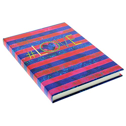 Goldbuch, Notizbuch A5, 200 chamois Seiten blanko, #(Hashtag) Love, Rot/Blau, 64301