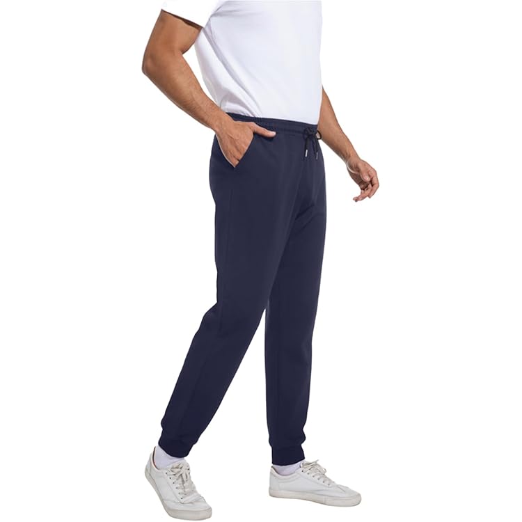 PINSPARK Joggingbroek Heren Katoenen Trainingsbroek Snel drogende Sportbroek Lange Sportbroek Ademende Vrijetijdsbroek Hardloop Fitness Functionele Broek met Zakken