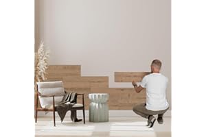 ‎SUN WOOD BY STAINER SUN WOOD Stick-it Holz Wandverkleidung selbstklebend Altholz Design STALLGRAU 60-3 Wandpaneele zum Kleben Holzverblender 0,48m2 aus Fichtenholz