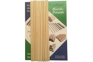 Trustleaf 8mm x 30cm Birch Hardwood Wooden Dowels (10 Dowels)