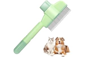 CHENDUORAN Peine para Gatos, Perros, Peine Antipulgas Autolimpiable para Mascotas, Para Limpiar y Cuidar el Pelaje de su Mascota, Eliminar Pulgas(Verde)