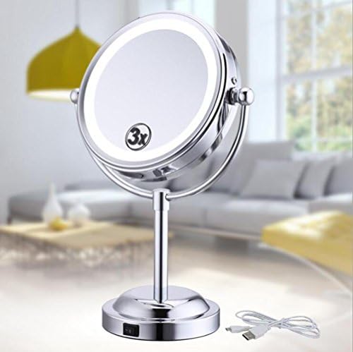 ZT 6-Inch LED Makeup Mirror Lamp Battery USB Plug-In Led Cosmetic Mirror 3 Times To Enlarge The Bathroom Mirror