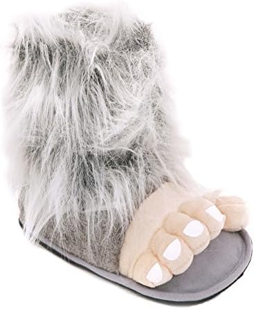 Mens Bigfoot Funny Novelty Slippers Size 6 to 12 UK - XMAS CHRISTMAS GIFT (UK 10 MENS, Grey)
