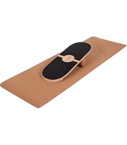 MATCHU - Balance Board - Trickboard - 100% legno - Allenatore da surf - Rullo da surf incluso - Board Sport - Allenamento atletico - Tavola da surf - Stabilità - Balance Board