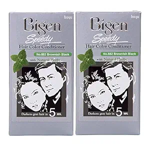 Bigen Speedy Hair Color Conditioner No.882, Brownish Black (Pack Of 2)