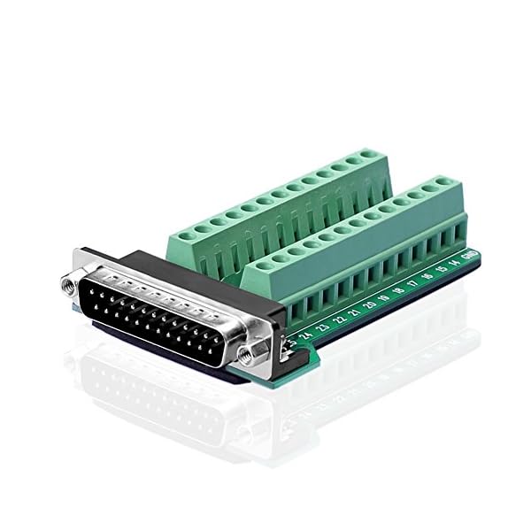SIENOC D-SUB DB25-G2 Stecker 25Pin Steckerausbruch zu Leiterplattenklemmen Steckverbinder (DB25 Stecker an Klemmen)