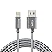 Abronix™ iPhone lightning cable, Premium quality 1.2 mtr 8 pins Nylon Braided iPhone Cable, Premium Sync and charging Lightning Cable to USB Charging Charger for iPhone 7/7 Plus/6/6 Plus/6S/6S Plus, SE/5S/5, iPad, iPod Nano 7- Grey RS.324.00