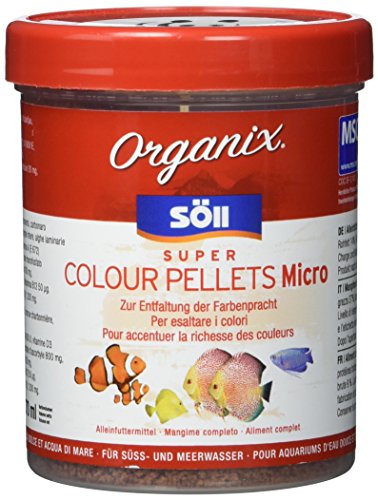 Söll 18742 Organix Super Colour Pellets Micro - Aquariumfutter - Zierfischfutter - Pelletfutter, 1er Pack (1 x 270 ml)