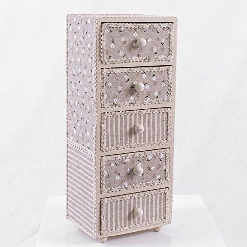 Mini Chest of Drawers MDF Coated Fabric Shabby Chic cm 12 x 10h30