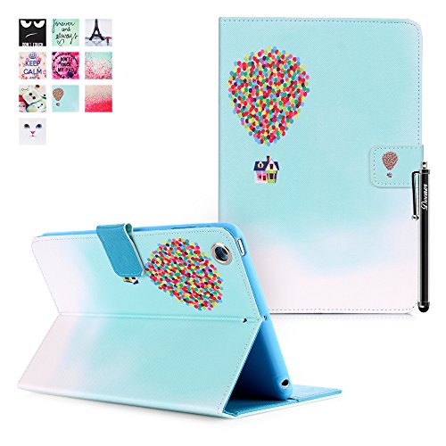 iPad Mini 3 Hülle, Deenor Colorful Classic Design PU Leder Stand Schutzhülle Hülle für Apple iPad Mini 1/2/3 Generation. (Colored balloons)