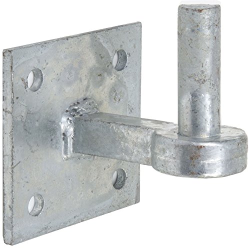 White Hinge Heavy Duty Galvanised 19mm Hook Plate - Farm/Field Gate Square Hanger Pin Hinge