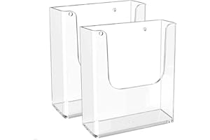 Niciksty 2pz Espositore A5 Porta Depliant da Tavolo in Plastica Trasparente - Tavolo o Parete - Espositore da Tavolo A5 Contenitore Volantini, Menu e Portariviste