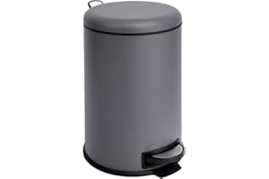 SVITA T20 Mülleimer Grau Treteimer Abfalleimer 20 Liter inkl. Inneneiner rund Küchen-Hilfe