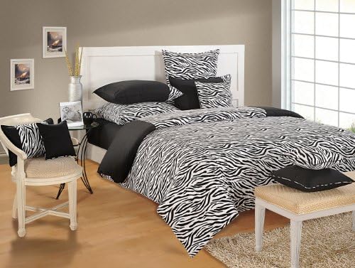 Swayam Printed Cotton Double Comforter - Black And White