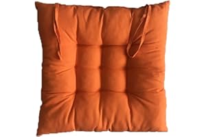 AGDLLYD Cuscini di Seduta Cuscino Sedia 40x40x5cm per Interno ed Esterno - Molti Colori - Imbottitura Spessa Cuscino Trapuntato/Cuscino per Pavimento (Arancione)