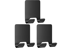 BOXLUNT Rasierer Halterung Dusche 3 Stück, Rasierer Halter Haken Mehrzweckhaken Handtuchhalter Edelstahl Selbstklebende Rasierhalter Dusche ohne Bohren für Badezimmer Schlafzimmer Küche, Schwarz