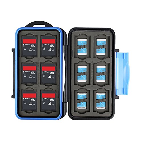 Flashwoife Turtle-SD12MSD24 wasserdichte Speicherkarten Schutzbox für 12 Stück SDHC und 24 Stück MicroSD Cards Case in schwarz + extra feines Mirkofaser (Nanofaser) Reinigungstuch (200 x 200 mm, waschbar) - 2