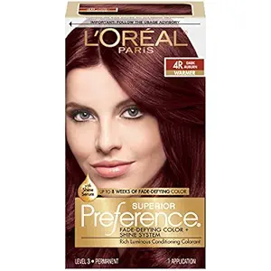 LOreal Superior Preference Fade Defying Hair Color And Shine System 4R Dark Auburn, dark auburn 1 each by Loreal