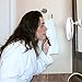 KEDSUM 10x Magnifying LED Lighted Travel Makeup Mirror, Bathroom Vanity Mirror with Strong Suction Cup, Daylight Color Illuminated Cosmetic Mirror,360 Degrees Rotates,Battery Operated