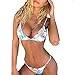Produktbild Damen Bikini Set YunYoud Frau Sesy Drucken Bademode Frauen Gepolstert Schlinge BH + Strand G-String Neue Mode Badezeug 2 Stück Strandkleidung (M, Weiß)