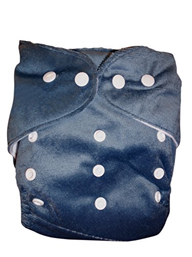 Three Little Imps Minky Colour Range Single Cloth Nappy (inc insert) - Grey Teal