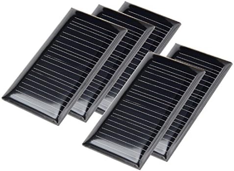 sourcingmap 5Pcs 5V 25mA Poly Mini Solar Cell Panel Module DIY for Phone Light Toys Charger 44mm x 24mm